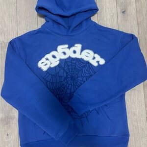 NEW Season Blue Rhinestone Sp5der Hoodie